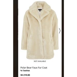 TOPSHOP FUR MIDI COAT WITH POCKETS